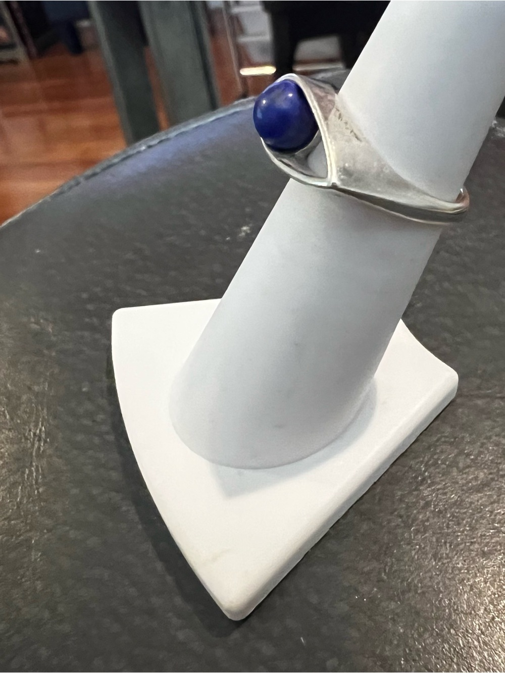 Sterling Silver Lapis Stone Open Frame Ring. Size 5 - Picture 3 of 8